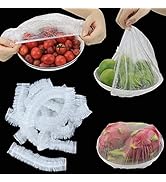 Fresh Keeping Bags 200pcs with Elastic Disposable Shrinkable Food Storage Covers for Kitchen Bowl...