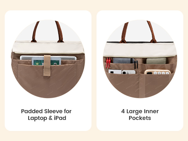 LOVEVOOK Teacher Laptop Tote Bag for Women Nurse Work With Large Cup Holder Computer Purses