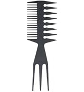 Gowwim Styling Comb Slicked-back Combs 3 in 1 Fish Tail Bone Shape Hair Wide for Salon Barbers