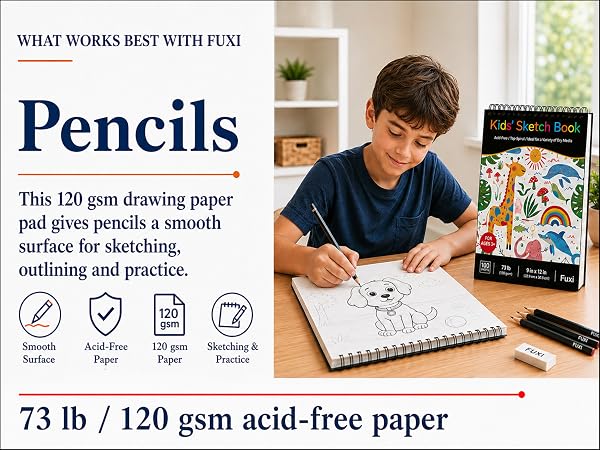 drawing paper pad offers a smooth surface for pencil sketching, outlining and daily practice