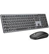 Bluetooth Keyboard and Mouse Combo for Mac, Rechargeable Wireless Keyboard Mouse, Multi-Device Co...