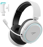 Wireless Gaming Headset, 7.1 Surround Sound, 2.4GHz USB Gaming Headphones with Bluetooth 5.4, 100...