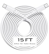 INPPYTON USB C to USB C Cable 15FT, 60W Fast Charging Extra Long USBC to USBC Charger Cord for iP...