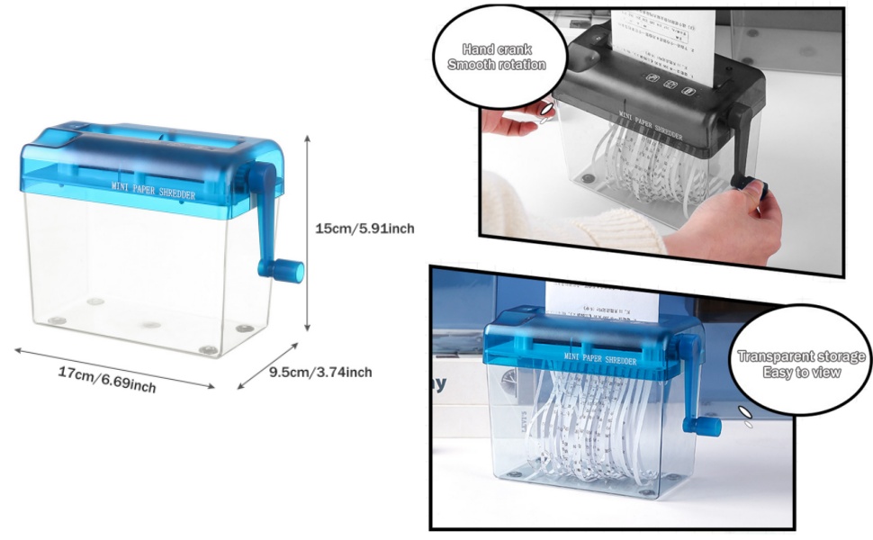 Portable Paper Shredder Manual Shredder Documents Paper Cutting Tool