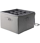 NCONCO Shoe Organizer for Closet Stackable Fabric Shoe Storage Bin with Adjustable Dividers Clear...