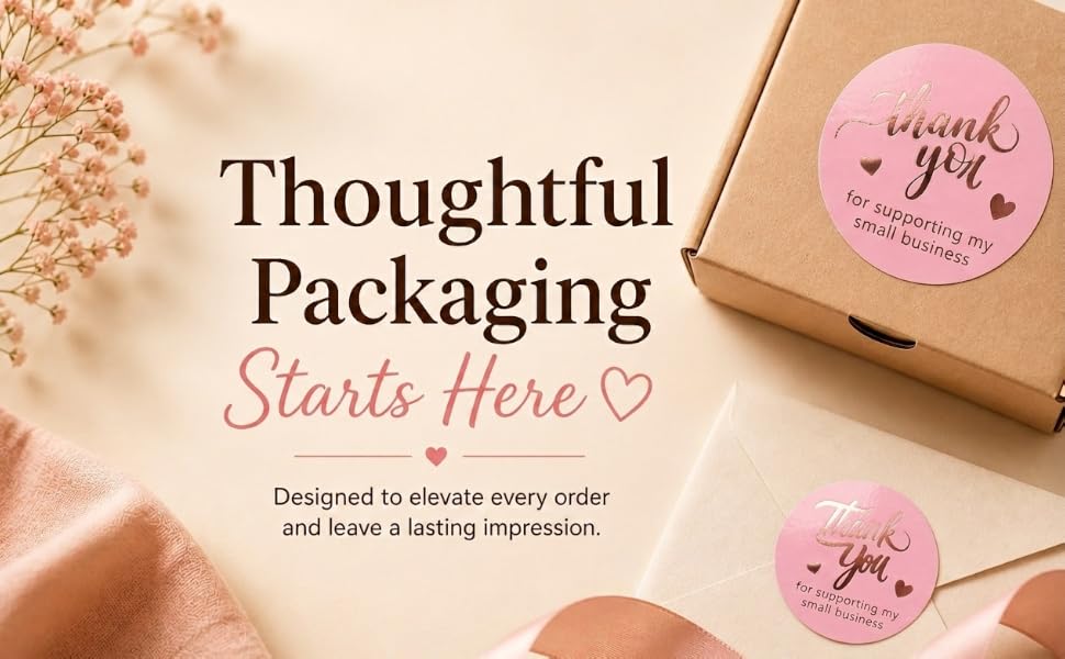 pink thank you stickers