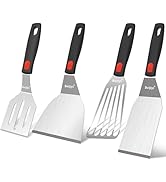 Beijiyi Stainless Steel Spatula Set, 4 Pack Small Metal Turner Spatulas for Kitchen Use, Cooking ...