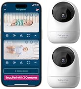 Babysense 2Peek Video Baby Monitor, WiFi Security Camera with Auto Tracking (2Pcs), 3MP Super HD,...