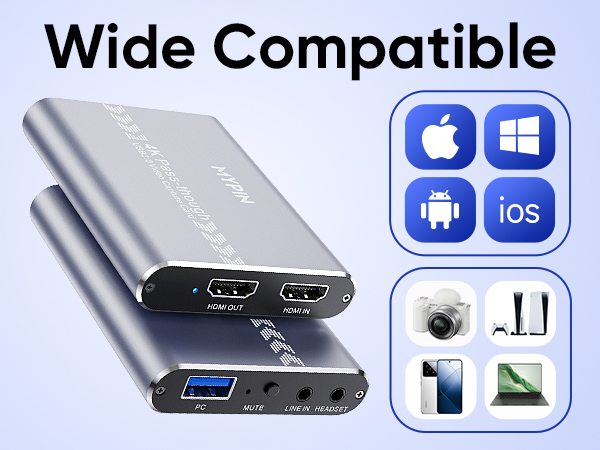 4K 60fps Audio Video HDMI Game Capture