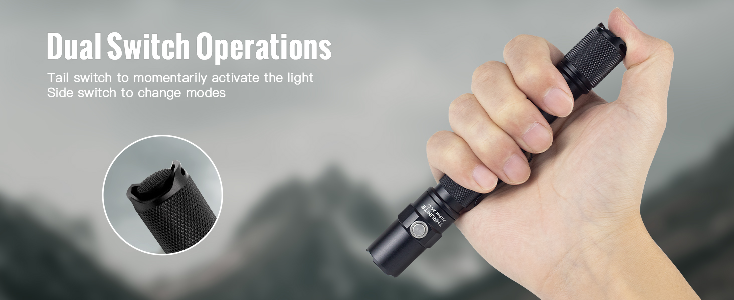 dual switch operation tactical flashlight