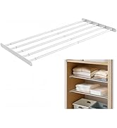 VanlonPro Expandable Closet Shelf Wall-Mounted Metal Storage Rack Adjustable Closet Rod DIY Divid...