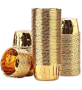 EUSOAR Gold Cupcake Liners, 100pcs 3.5 oz Disposable Aluminum ramekins, Foil Cupcake Baking Cups,...