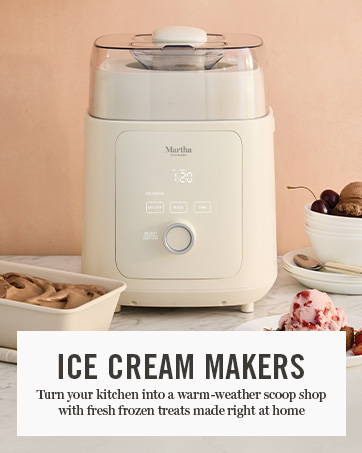 ice cream maker on countertop with strawberry ice cream