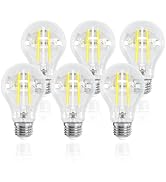 ORALUCE LED Edison Light Bulb 60 Watt Equivalent E26, Vintage Clear Light Bulbs 6W 4000K Natural ...