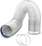 WDERAIR 4 Inch Flexible Hose Aluminum Duct for Ventilation with Mounting Hoop to Connect Duct Fan...