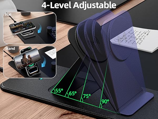 Wireless Charging Mouse Pad with Magnetic Phone Stand