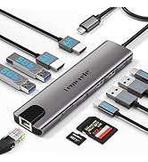 Lemorele 11 in 1 USB C Laptop Docking Station Dual Monitor Hub Adapter w/ 2 HDMI 4K, 100W PD, Eth...