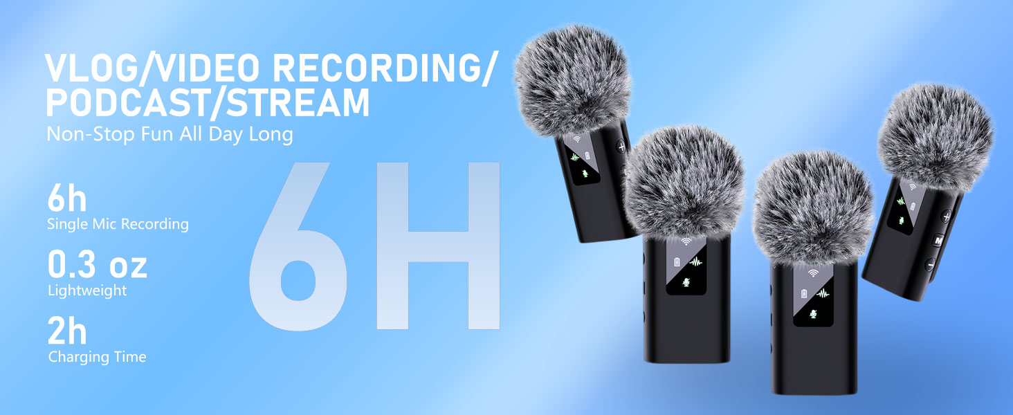 4 Wireless Microphones for iPhone Android Phone