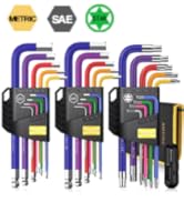 AMTOVL 27PCS Allen Key Set, Metric &amp; SAE Allen Wrench Set, Extra Long Ball &amp; Star End Hex Keys wi...