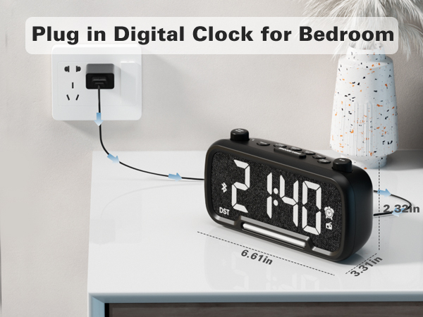 plug in digital clock for bedroom