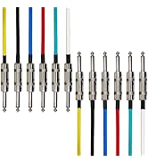 AxcessAbles Audio 1/4-Inch TS Patch Cables, Guitar &amp; Bass Amp Cables - Metal Connectors, OFC Copp...