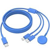 QZIIW Charger Cable, USB C Charging Cable, 3 in 1 Charging Cable 6 FT (Blue)