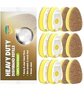 HELIME Natural Dishwand Refills Sponge, Non Scratch Dish Wand Sisal Hemp Replacement Brush Head, ...
