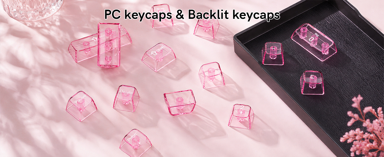 Lavender Clear Keyboard Keycaps,Jelly Key caps tranlucent Set