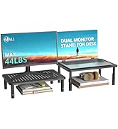 WALI Dual Monitor Stand for Desk, Desk Monitor Riser 3 Height Adjustable, Laptop Riser with Airfl...