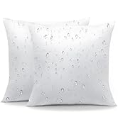 OTOSTAR Pack of 2 Premium Waterproof Pillows Inserts, 18 x 18 Outdoor Decorative Throw Pillow Ins...