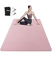 UMINEUX Large Yoga Mat for Men and Women 1/4 &amp; 2/5 Inch Extra Thick TPE Fitness Mat for Home Gym ...