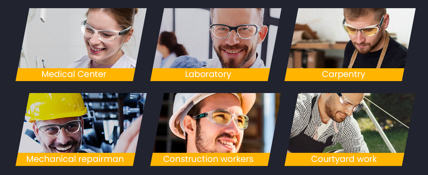 Stylish Safety Glasses, Clear Anti-Fog Anti-Scratch Protective Glasses For Men And Women