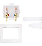 Eastman 1/2 inch Expansion PEX Connection, White Center Drain Washing Machine Outlet Box with Ham...