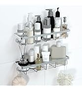 Uninol Shower Caddy Organizer with Hooks,Self Adhesive Bathroom Shelves,No Drilling Bathroom Orga...