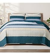 Whale Flotilla Reversible Ultra Soft Printed Quilts Queen Size, Lightweight Patchwork Geometric S...