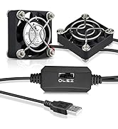 GDSTIME 2-Pack Quiet 40mm USB Fans with 3 Speed Control, Mini 5V DC Brushless Computer Case Fan f...
