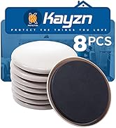 Kayzn Furniture Sliders for Carpet, 8 Pcs 5 " Round Furniture Moving Pads, Heavy-Duty Furniture M...