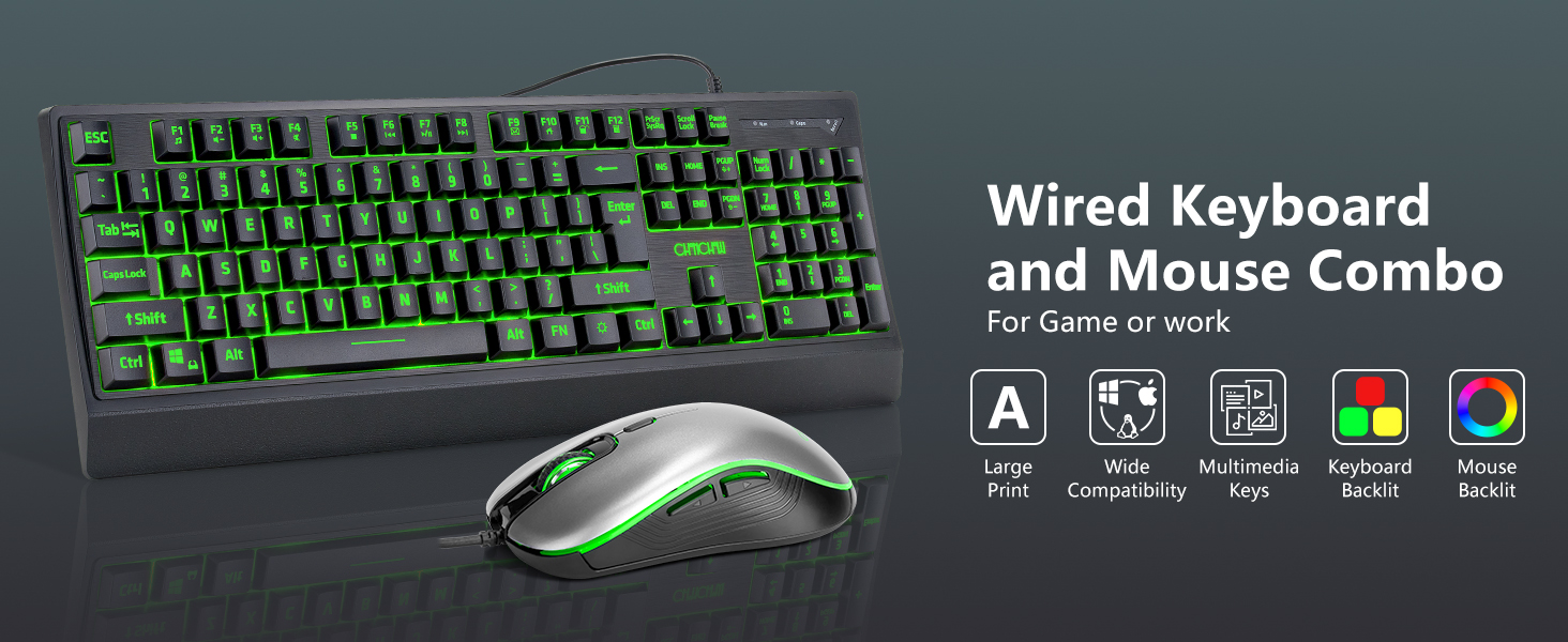 Large letter keyboard and mouse