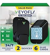 VEYOFLY Fly Trap Indoor, Fruit Fly Traps for Indoors, (2 Device + 6 Refills) Gnat Traps for House...
