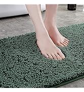 NCONCO Chenille Bathroom Rug Mat Extra Thick Water Absorbent Shaggy Floor Mat Machine Washable fo...