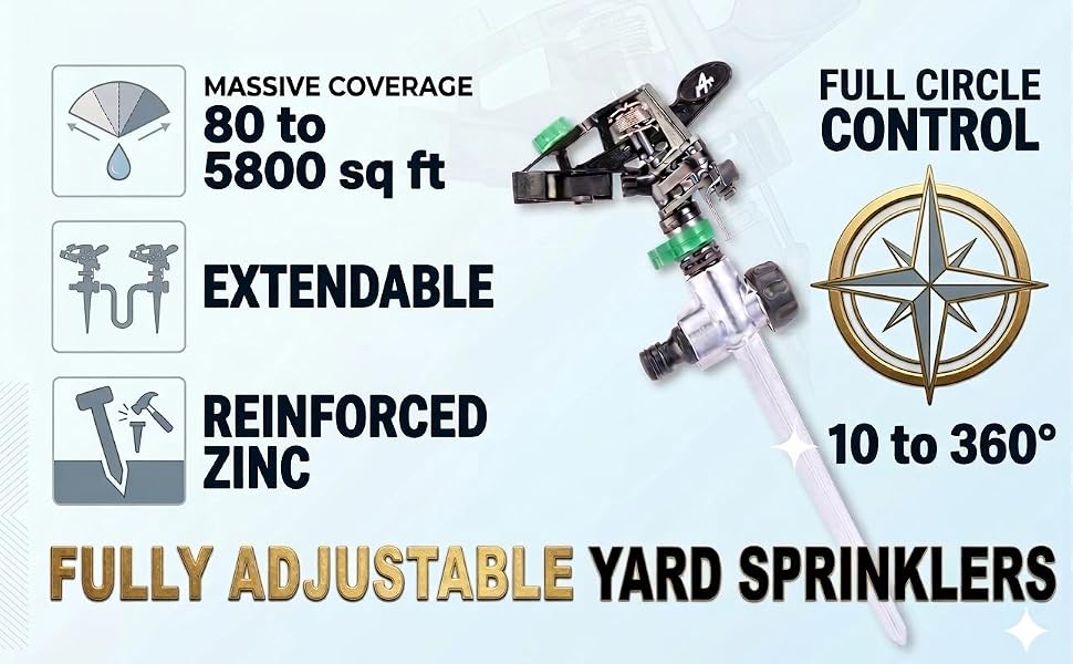 Easy to use water saving adjustment sprinkler for yard