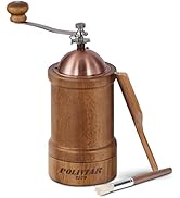 POLIVIAR Manual Coffee Grinder, Coffee Bean Grinder with Adjustable Ceramic Burr, Vintage Style W...