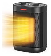 Space Heaters for Indoor Use, Portable 1500W/900W PTC Ceramic Space Heater, Small Space Heater wi...