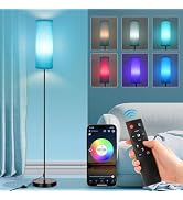 FRIDEKO HOME Floor Lamp, 9W 800LM Smart Bulb, Tall Lamp, Turquoise Shade | Music Sync, App&amp; Remot...