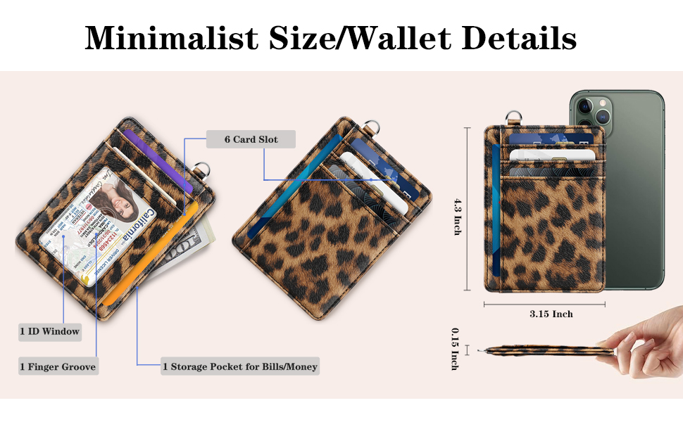 Leopard Slim Wallet with ID window