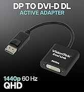 VisionTek DisplayPort to DVI-D Dual Link Active Adapter, 7 Inches, Male to Female, for Lenovo, De...
