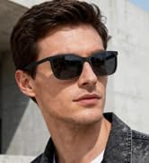 ANRRI Photochromic Sunglasses for Men Women, Ultralight TR90 Aerolite Square Frame, UV400 Protect...