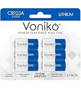Voniko CR123A Lithium Batteries (6-Pack) – Photo Lithium Battery –3 Volt 123 Battery Lithium 10 Y...