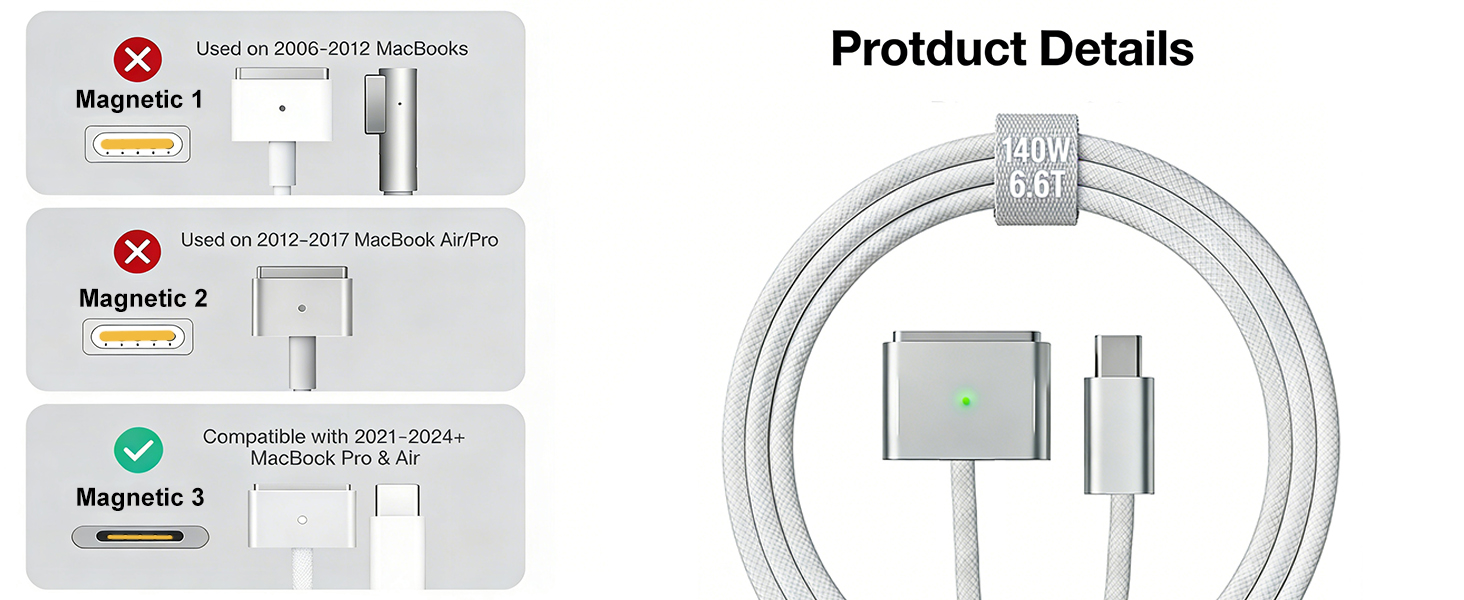 USB-C to Magnetic 3 Cable