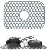 Sink Protectors for Kitchen Sink 18.9"x12.8", Farmhouse Silicone Sink Mat Grid Rack for Bottom of...